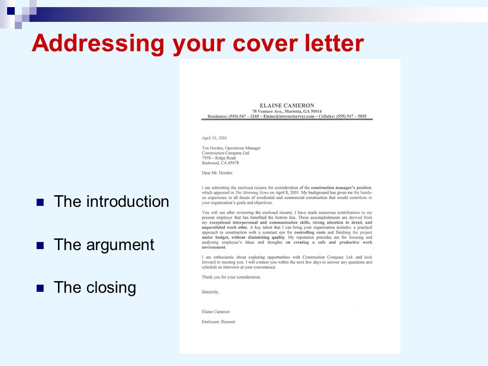 ibm cover letter address